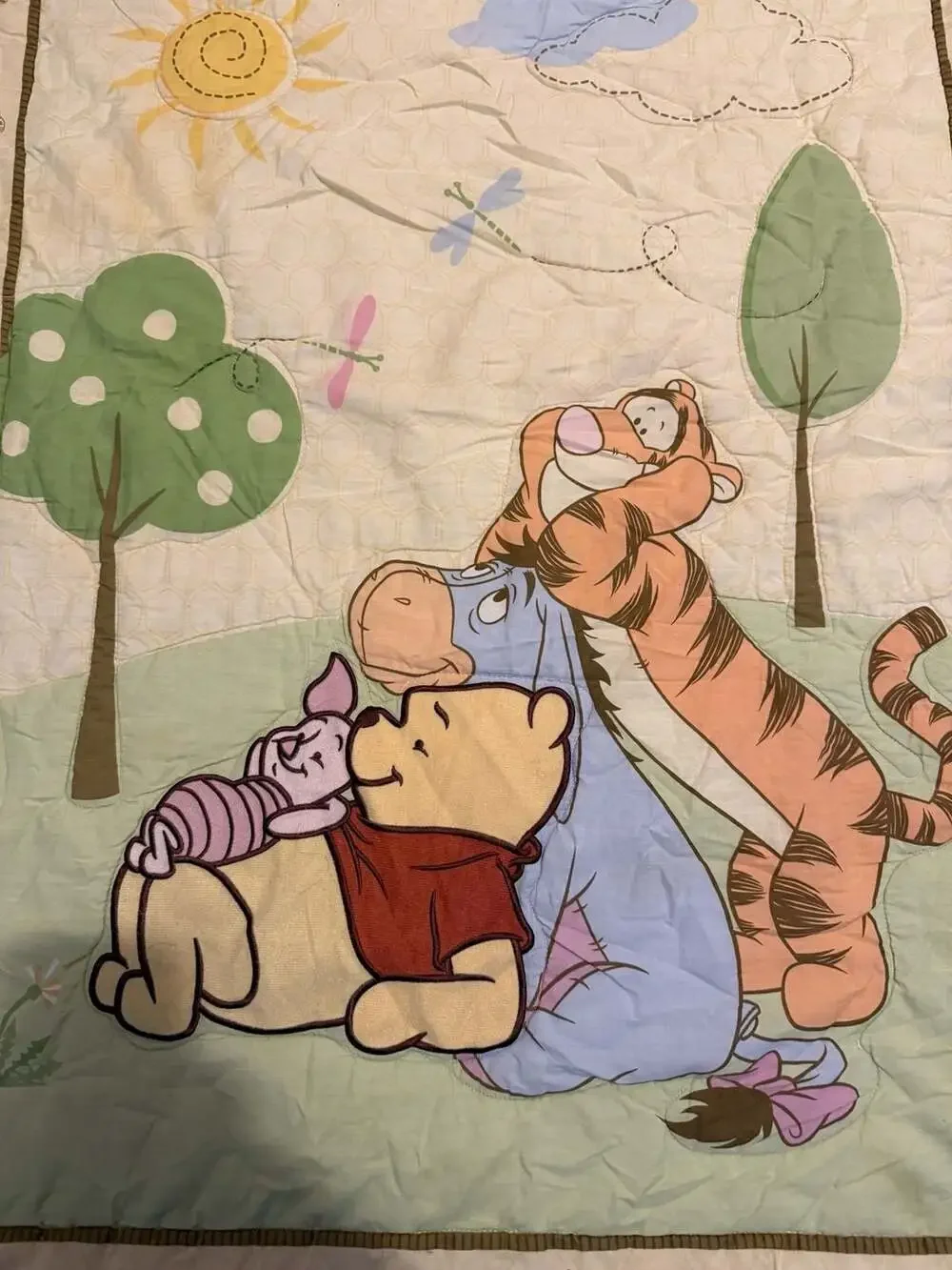 Disney Classic Winnie The Pooh Tigger Piglet Eeyore Baby Crib Quilt Blanket